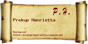 Prekup Henrietta névjegykártya